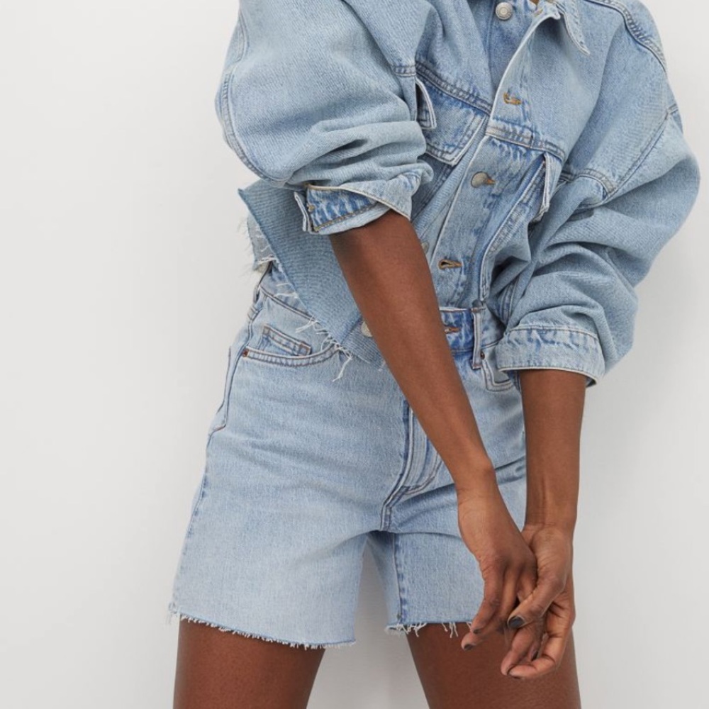 H&M Light Wash Mom Shorts